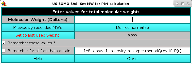 SOMO SAXS IFT p(r) normalization pop-up